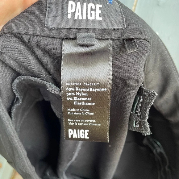 Paige Black Straight Leg Los Feliz Ankle Pant,  size 32 - Picture 12 of 14